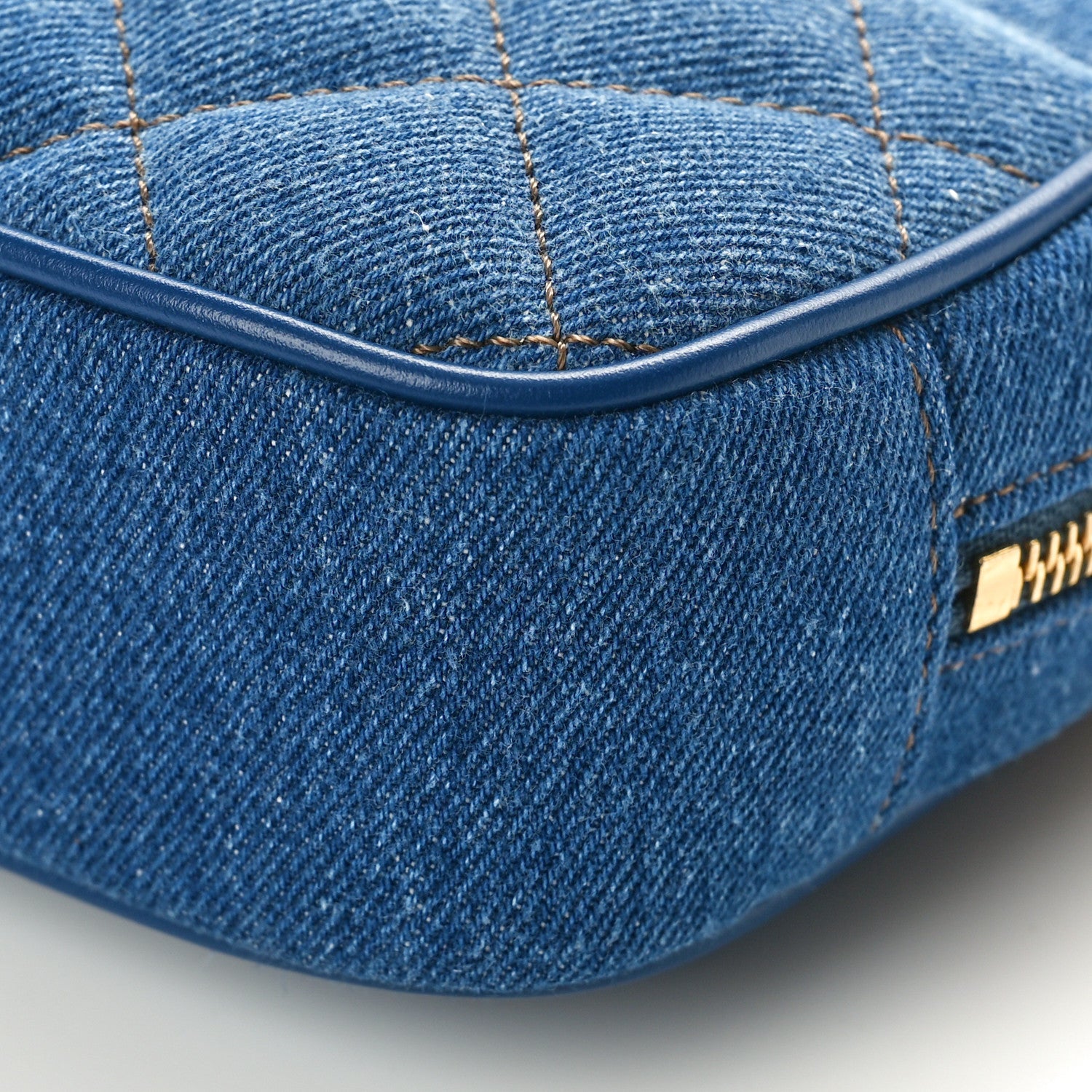 Versace Denim Quilted La Medusa Camera Bag Blue 10 of 10