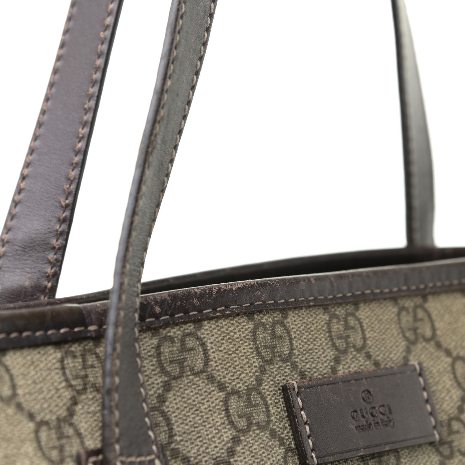 Gucci GG Supreme Monogram Large Zippered Shopping Tote Brown 13 of 19