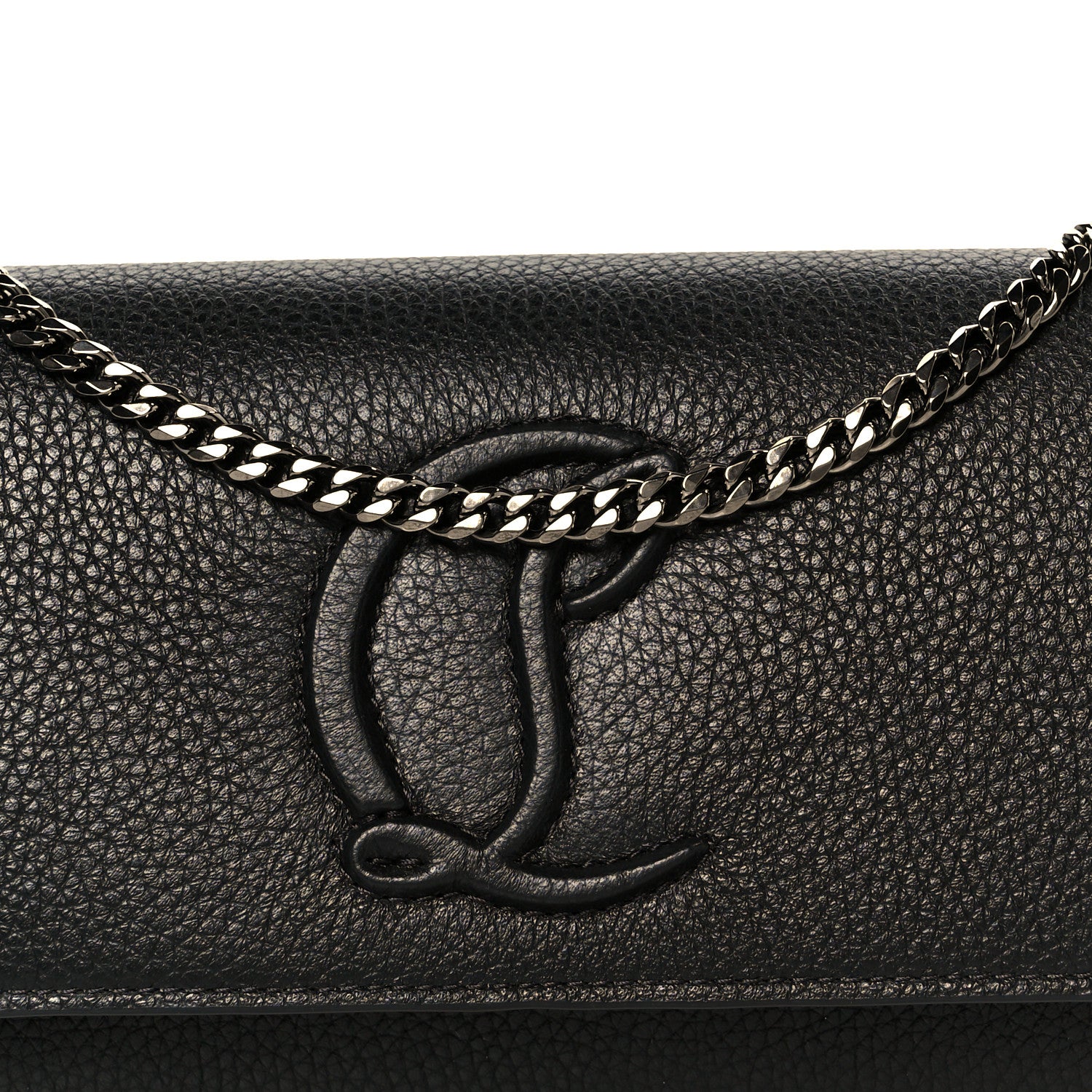 Christian Louboutin Grained Calfskin By My Side Wallet On Chain Black 8 of 11
