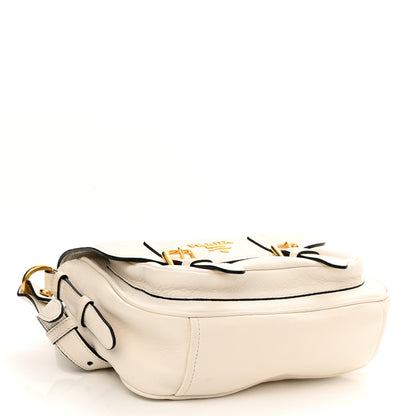 Prada Vitello Phenix Double Buckle Messenger Bag White 4 of 10