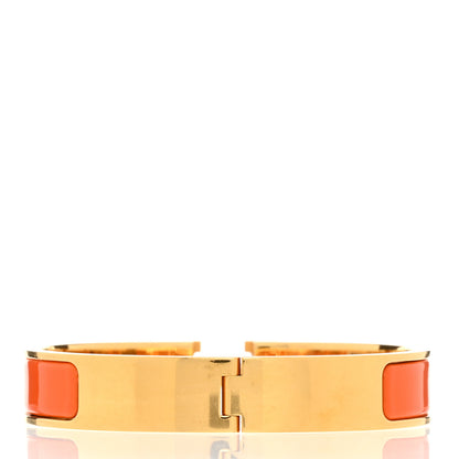 Hermes Enamel Narrow Clic Clac H Bracelet GM Orange 3 of 5