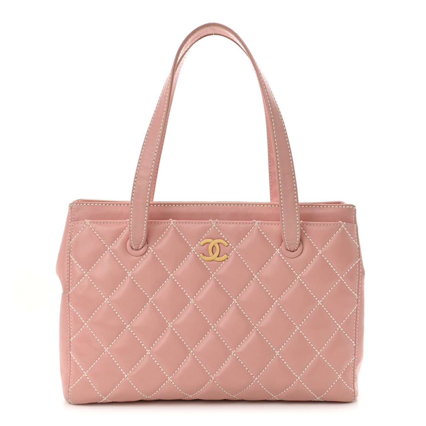 Calfskin Wild Stitch Tote Pink