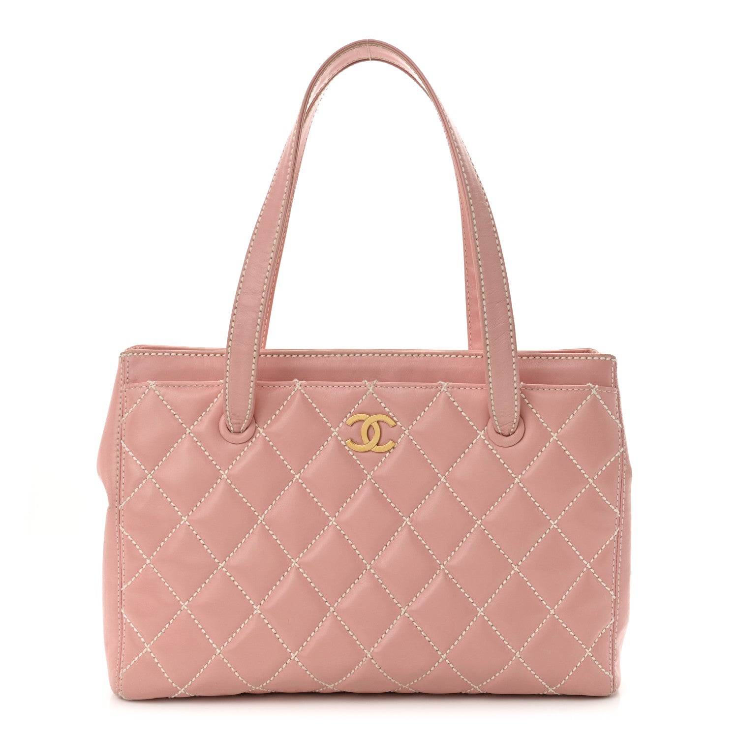 Chanel Calfskin Wild Stitch Tote Pink 1 of 16
