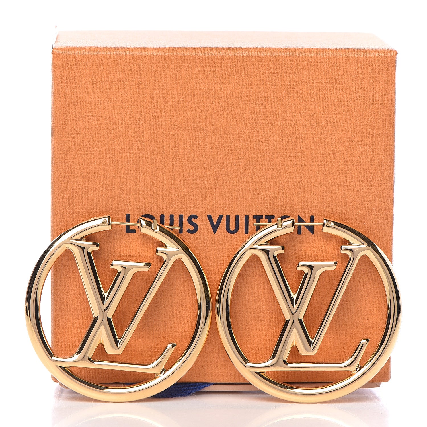 Louis Vuitton Metal Louise Hoop Earrings Gold 5 of 5