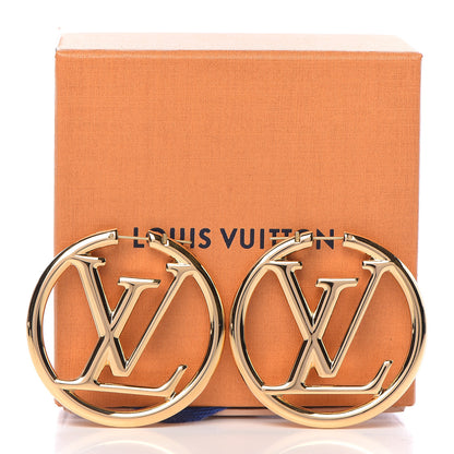 Louis Vuitton Metal Louise Hoop Earrings Gold 5 of 5