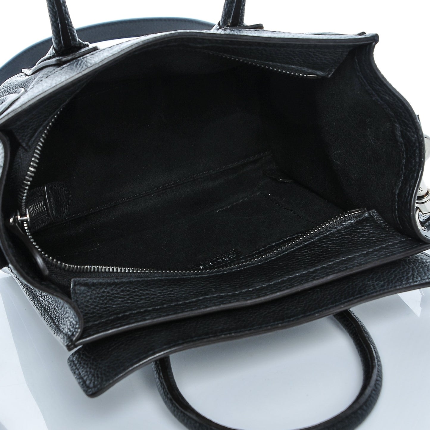 Drummed Calfskin Nano Luggage Black