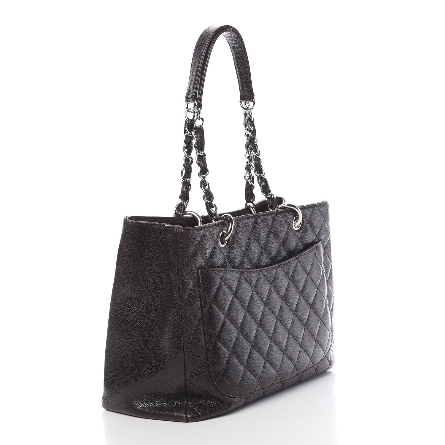 Chanel Caviar Grand Shopping Tote GST Dark Brown 3 of 12