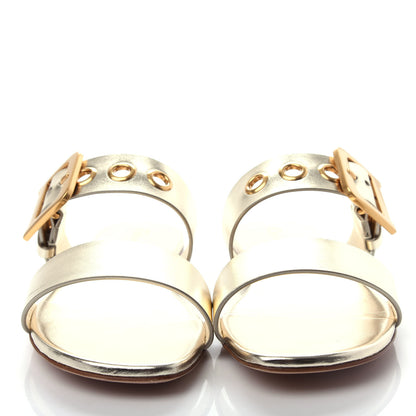 Christian Dior Laminated Calfskin D-Dior Slide Sandals 35.5 Pale Gold 5 of 11