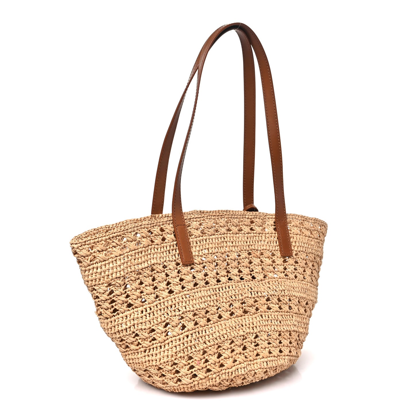 Raffia Calfskin Medium Panier Tote Naturel