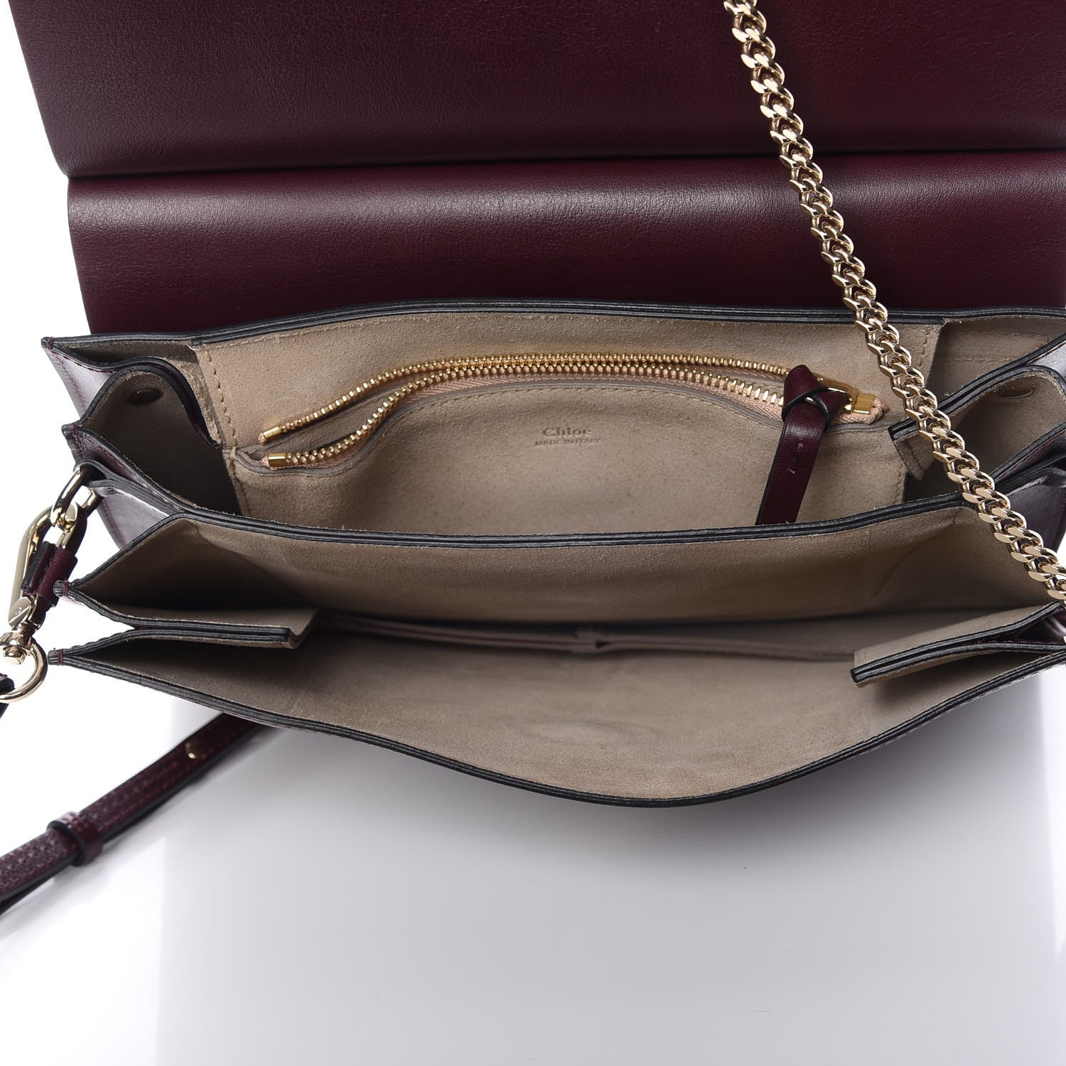 Chloe Suede Calfskin Medium Faye Shoulder Bag Dark Purple 8 of 12