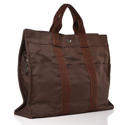 Hermes Canvas Herline MM Tote Brown 3 of 7