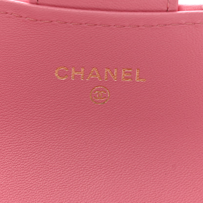 Chanel Lambskin Quilted Flap Card Holder Wallet Pink 6 of 8