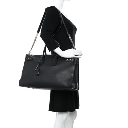 Saint Laurent Grained Calfskin Medium Souple Sac De Jour Duffle Black 2 of 14