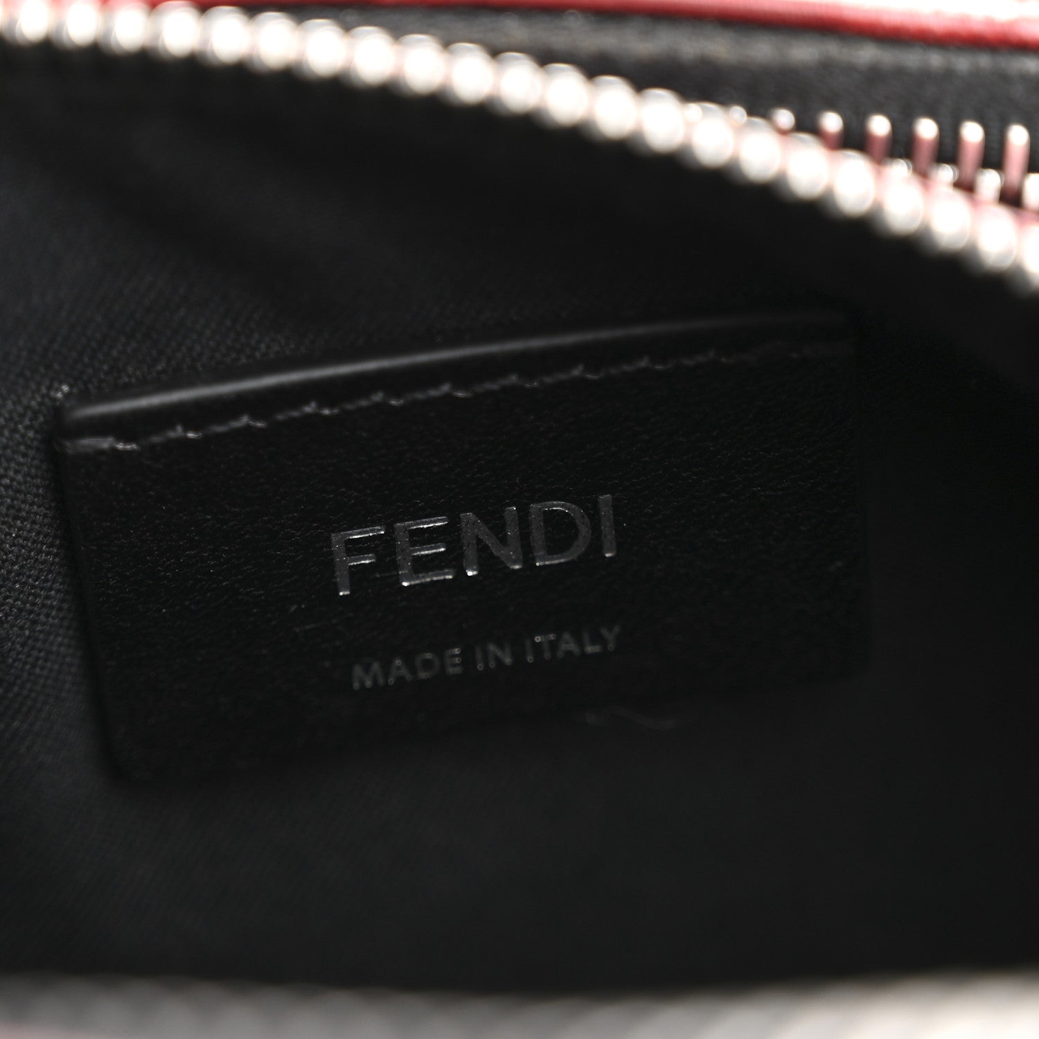 Fendi Glazed Fabric Vitello Century FF 1974 Stamp Patch Pocket Belt Bag Rosso 6 of 13