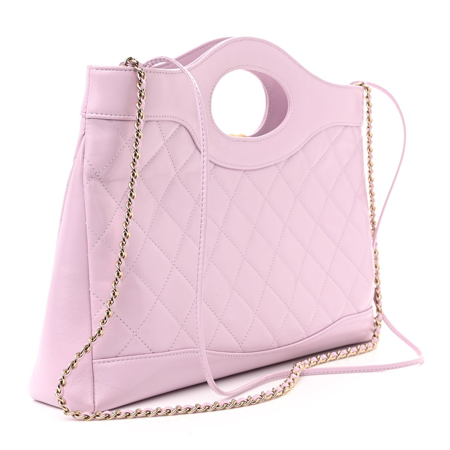 Chanel Shiny Lambskin Quilted 31 Shopping Bag Light Purple 3 of 10