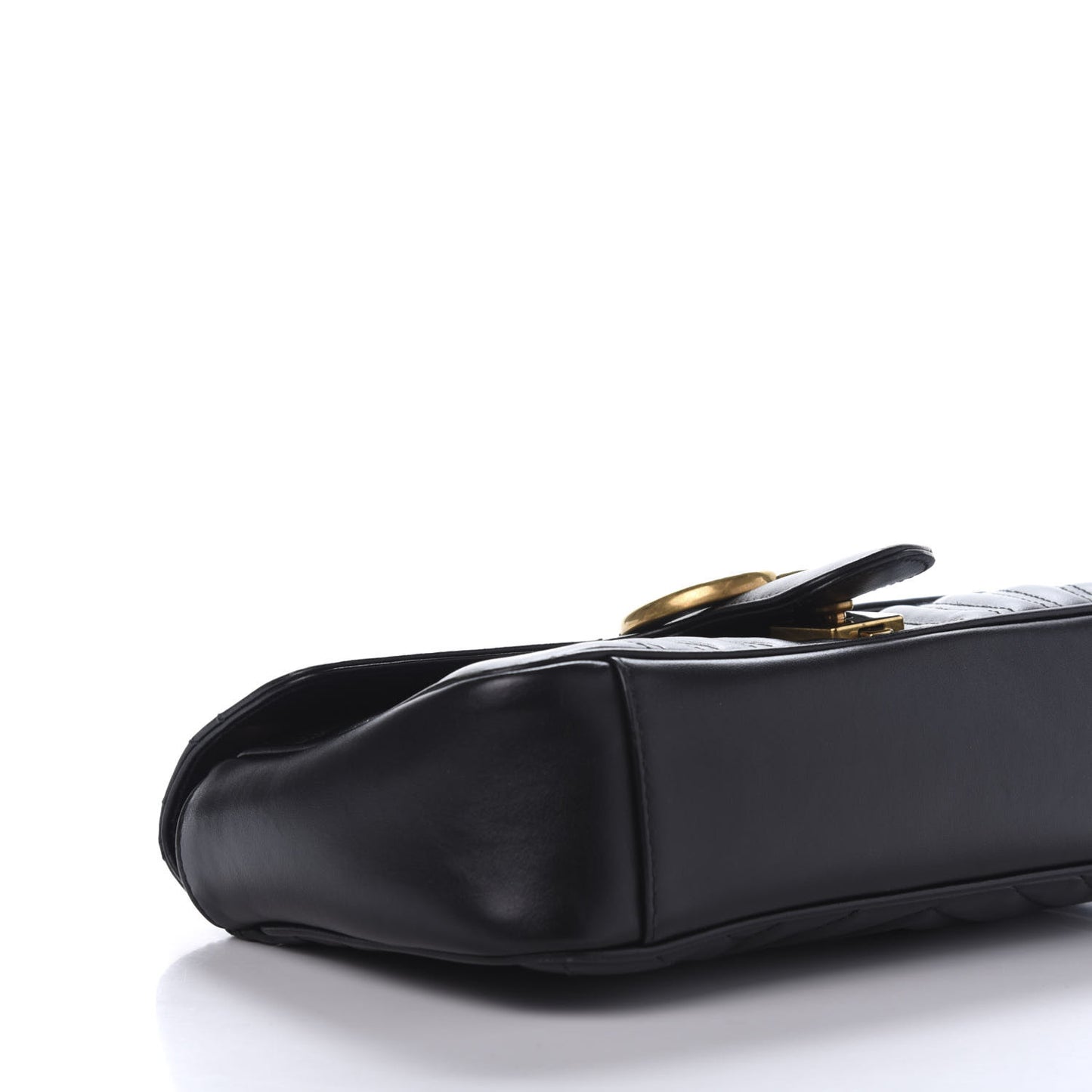 Calfskin Matelasse Small GG Marmont Shoulder Bag Black