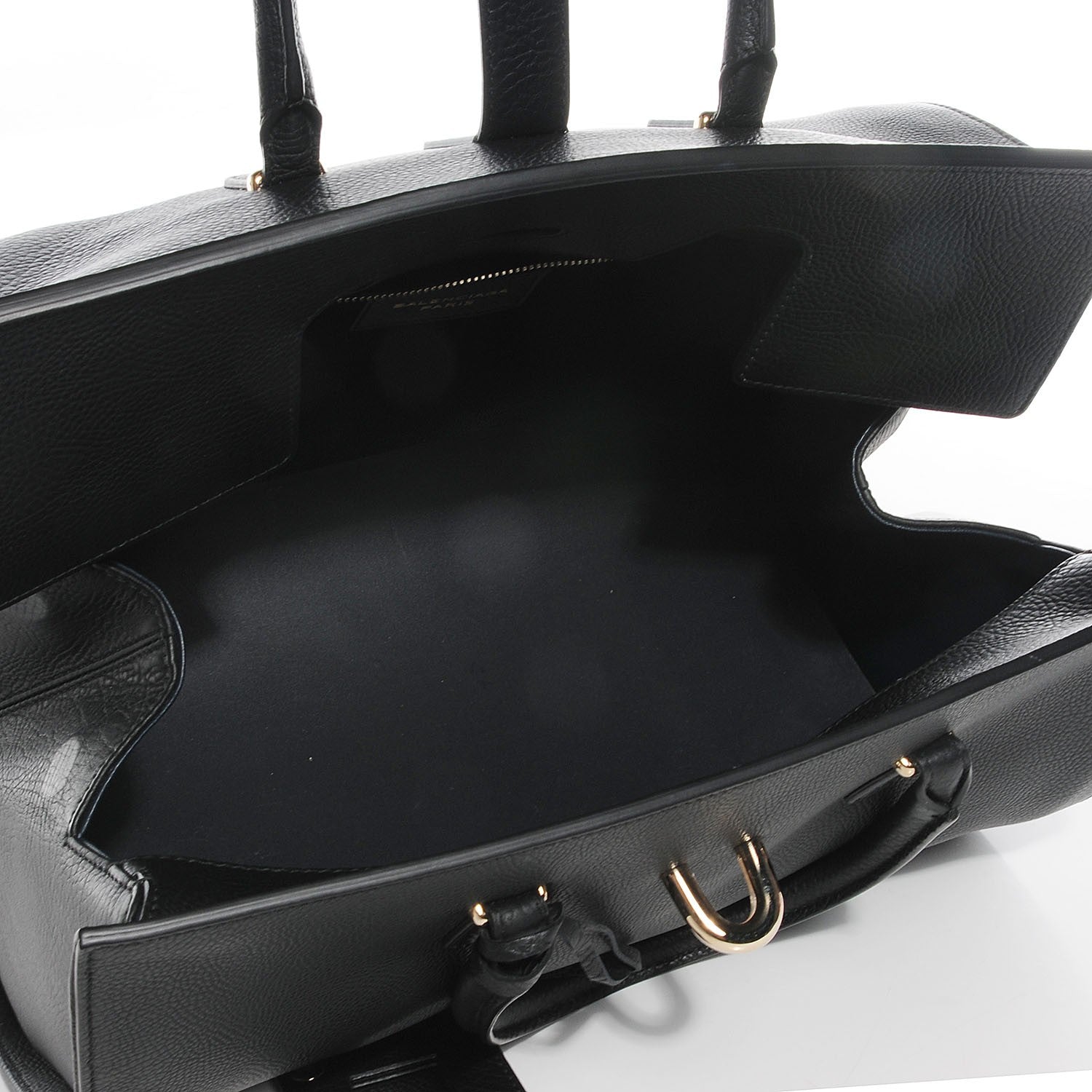 Balenciaga Grained Calfskin M Tube Round Tote Black 5 of 9