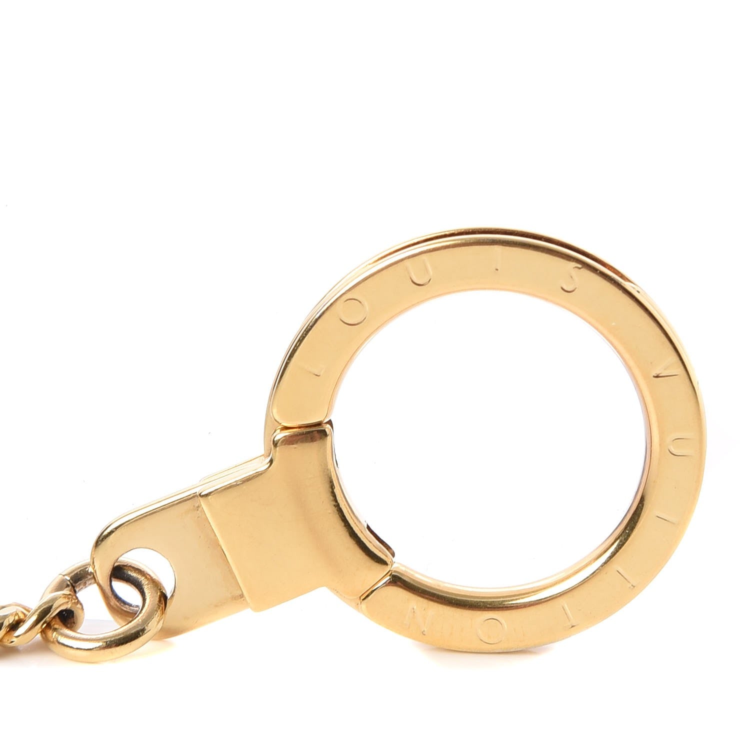 Louis Vuitton Metal Pochette Extender Key Ring Chain Gold 3 of 5