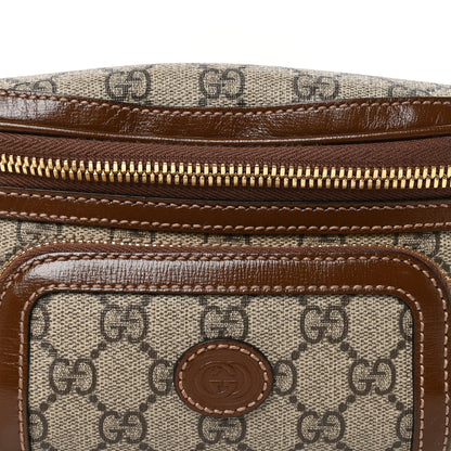 Gucci GG Supreme Monogram Textured Calfskin Retro Interlocking G Belt Bag Beige Ebony Brown Sugar 8 of 11
