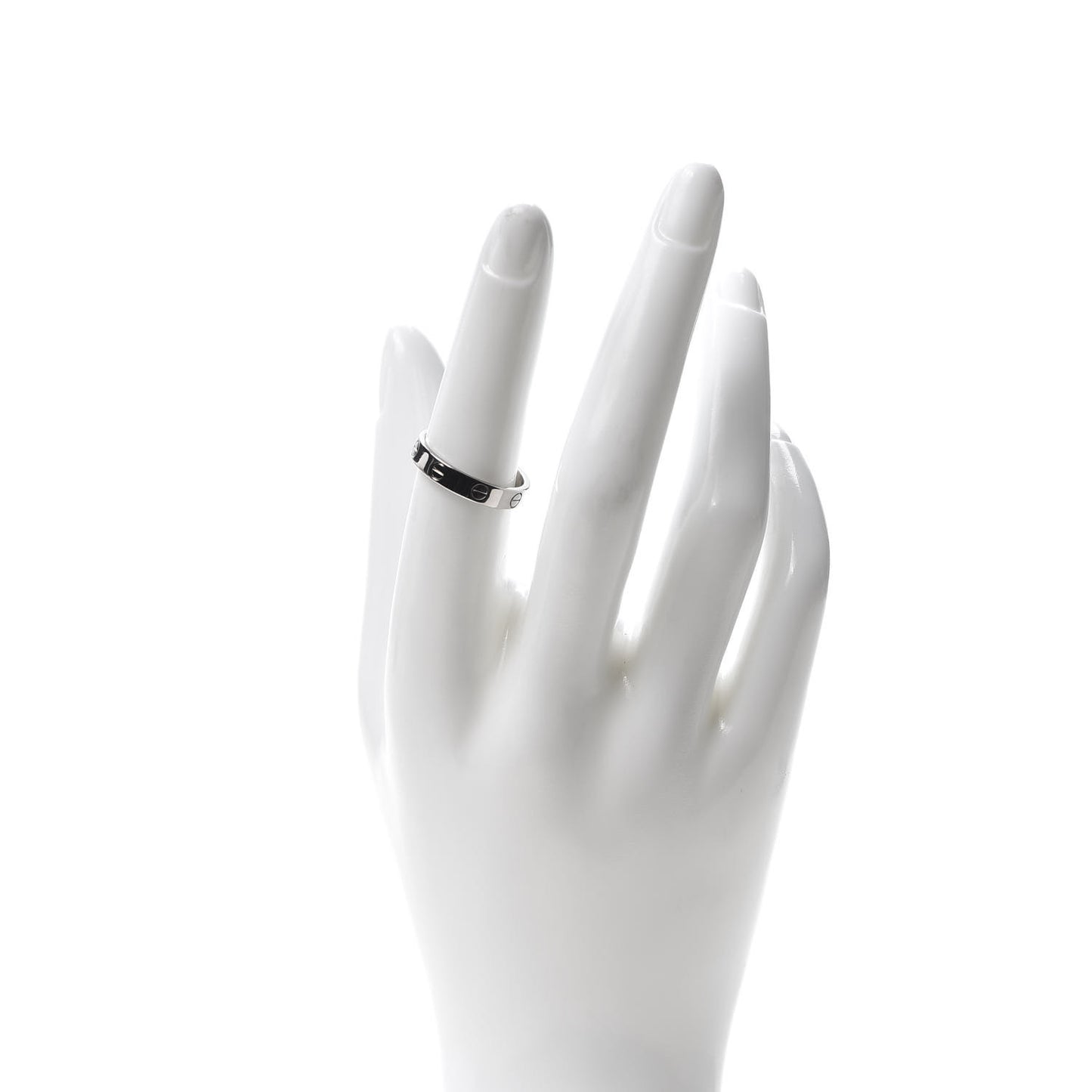 18K White Gold 3.5mm LOVE Wedding Band Ring 54 6.75