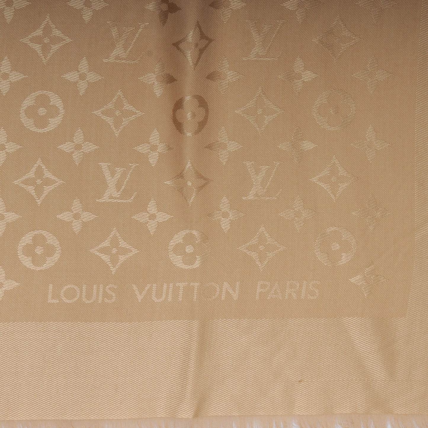 Wool Silk Monogram Shawl Nude