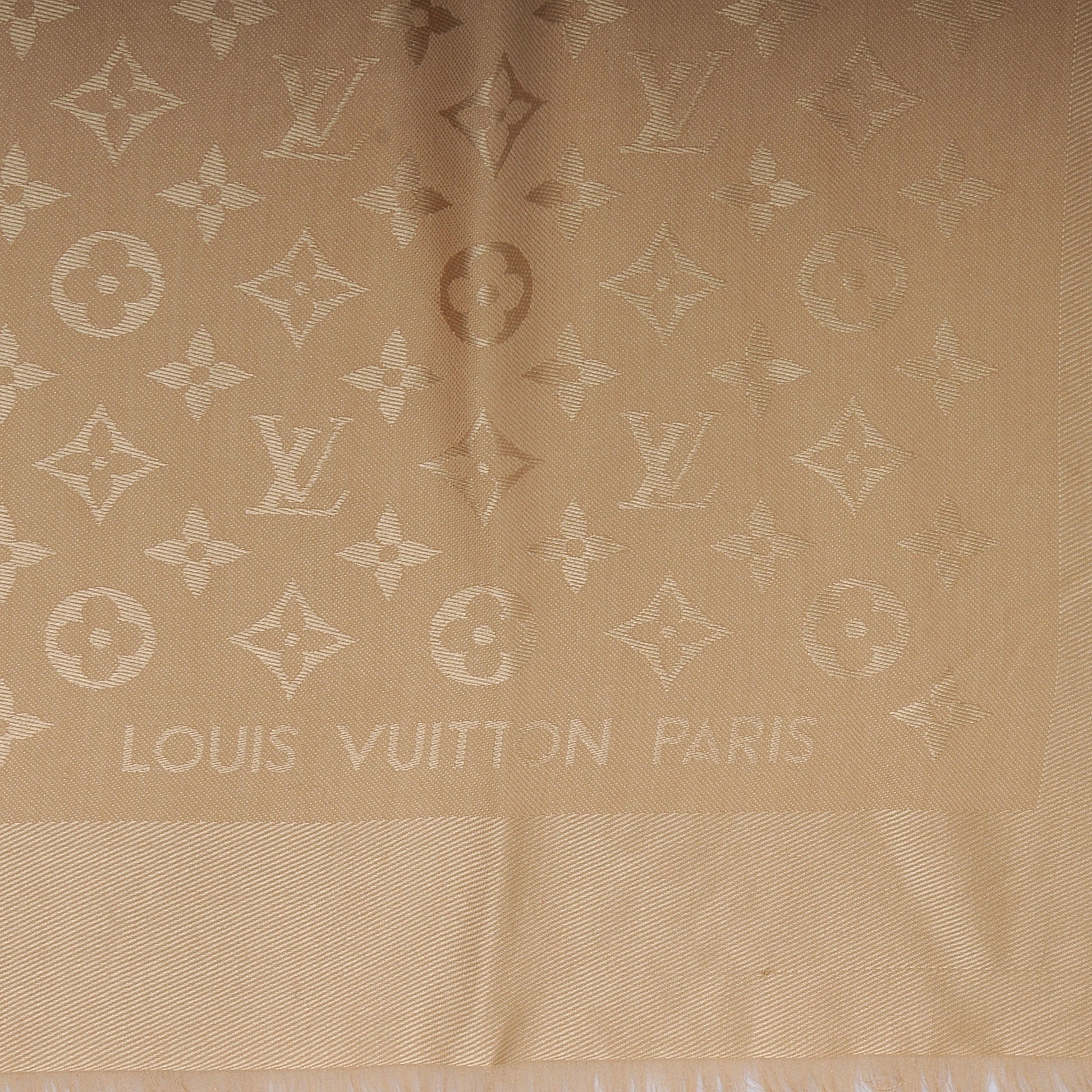 Louis Vuitton Wool Silk Monogram Shawl Nude 1 of 5