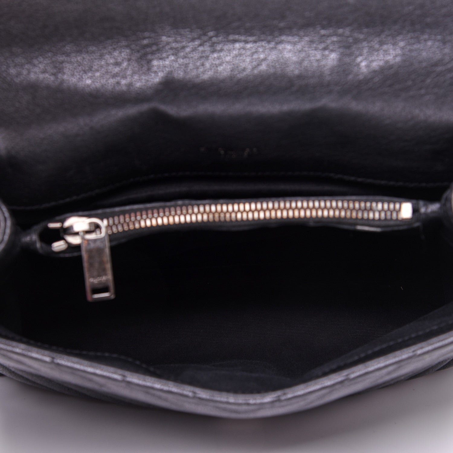 Saint Laurent Sheepskin Matelasse Chevron Monogram Medium College Bag Black 5 of 11