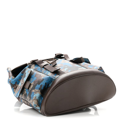 Gucci GG Supreme Monogram Camouflage Large Backpack Beige Ebony New Acero Blue 4 of 10
