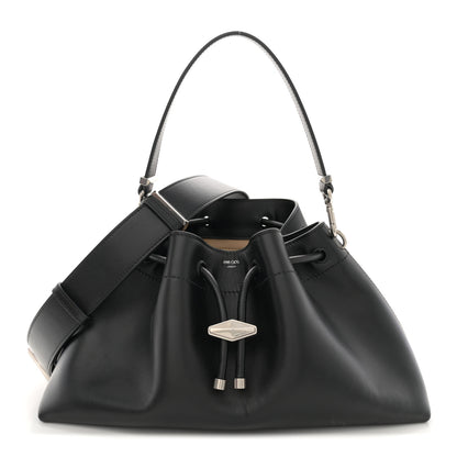 Jimmy Choo Smooth Shiny Calfskin Cinch M Bucket Bag Black 1 of 10
