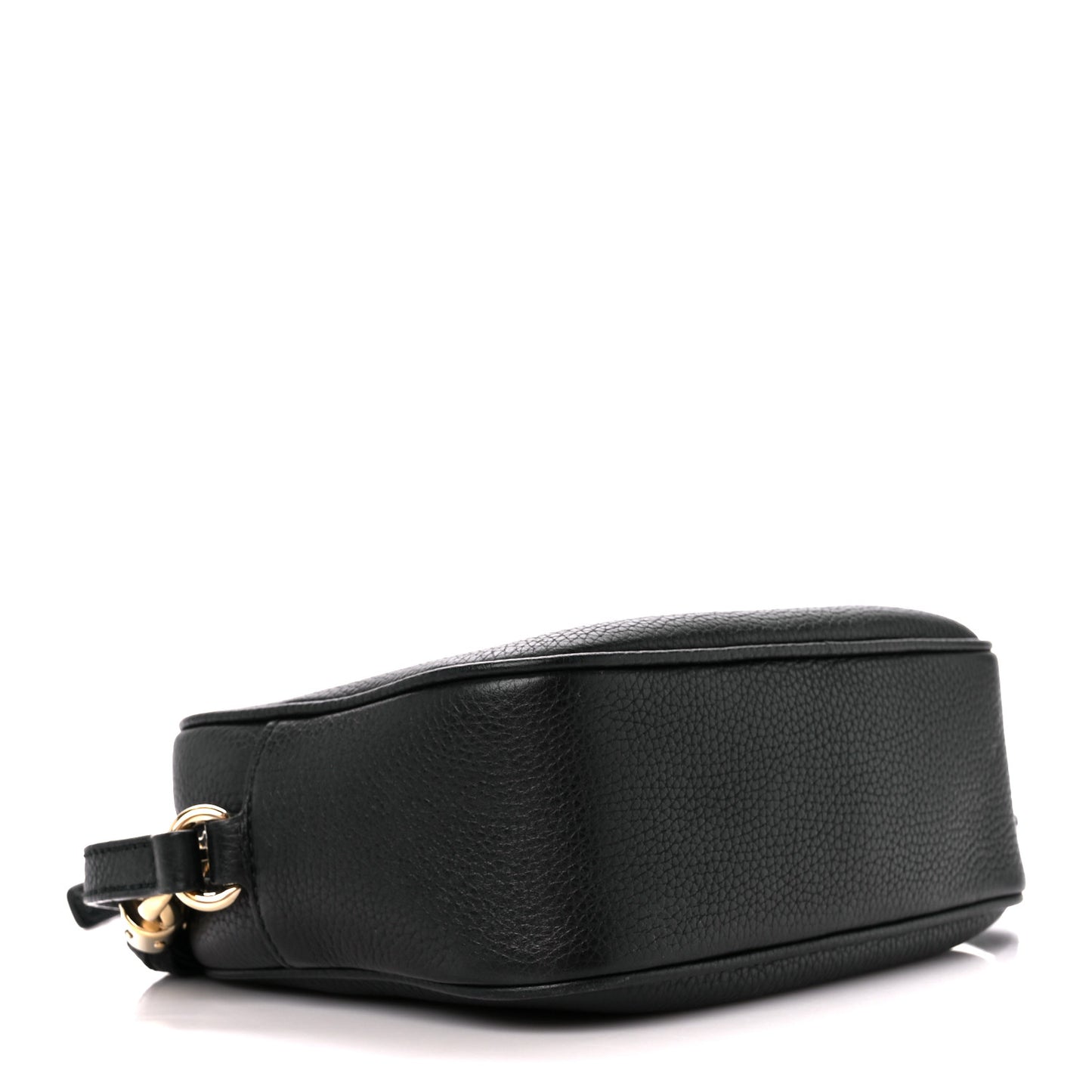 Pebbled Calfskin Small Soho Disco Bag Black