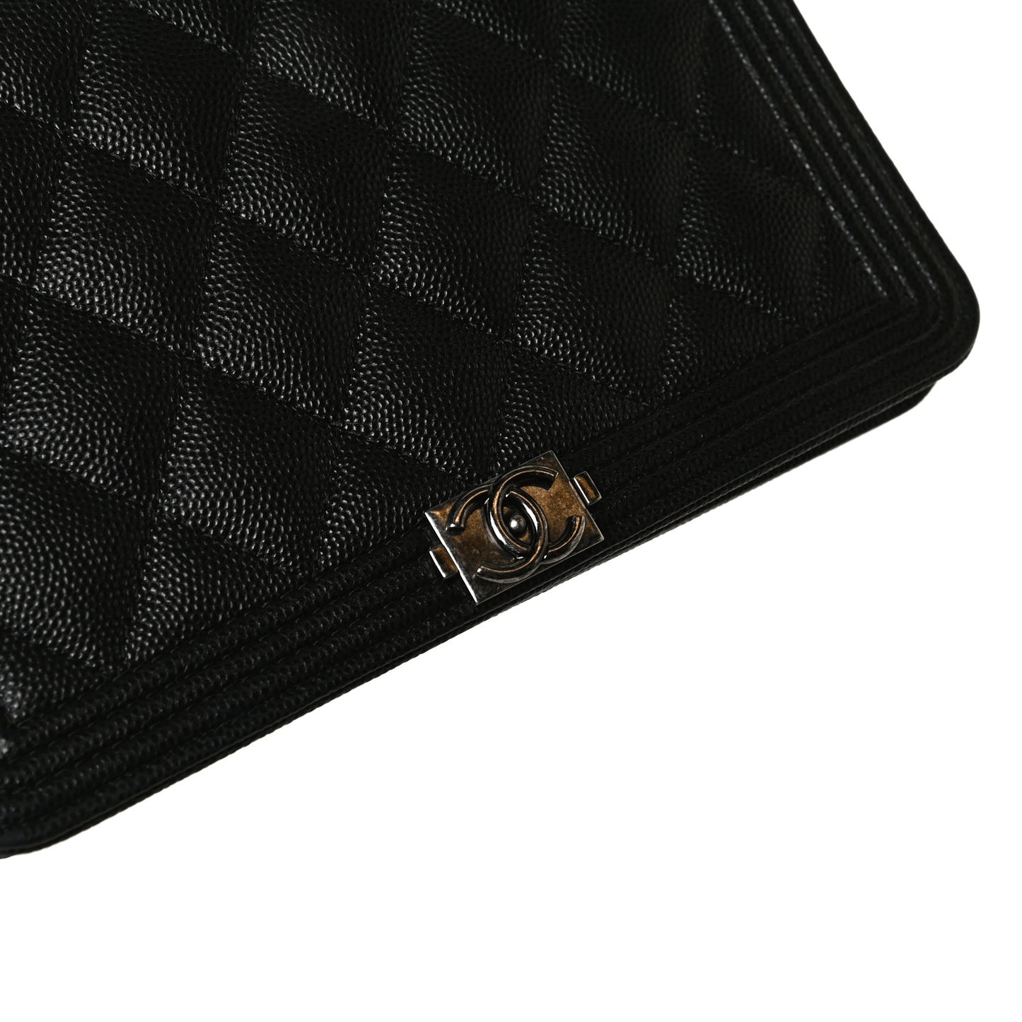 Caviar Quilted Boy Wallet On Chain WOC Black