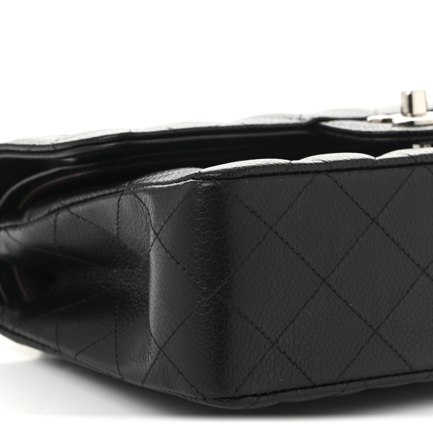 Caviar Quilted Small Double Flap Black