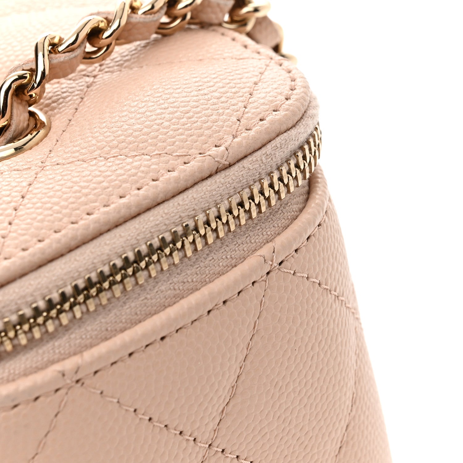 Chanel Caviar Quilted Small Vanity Case With Chain Light Beige 11 of 11