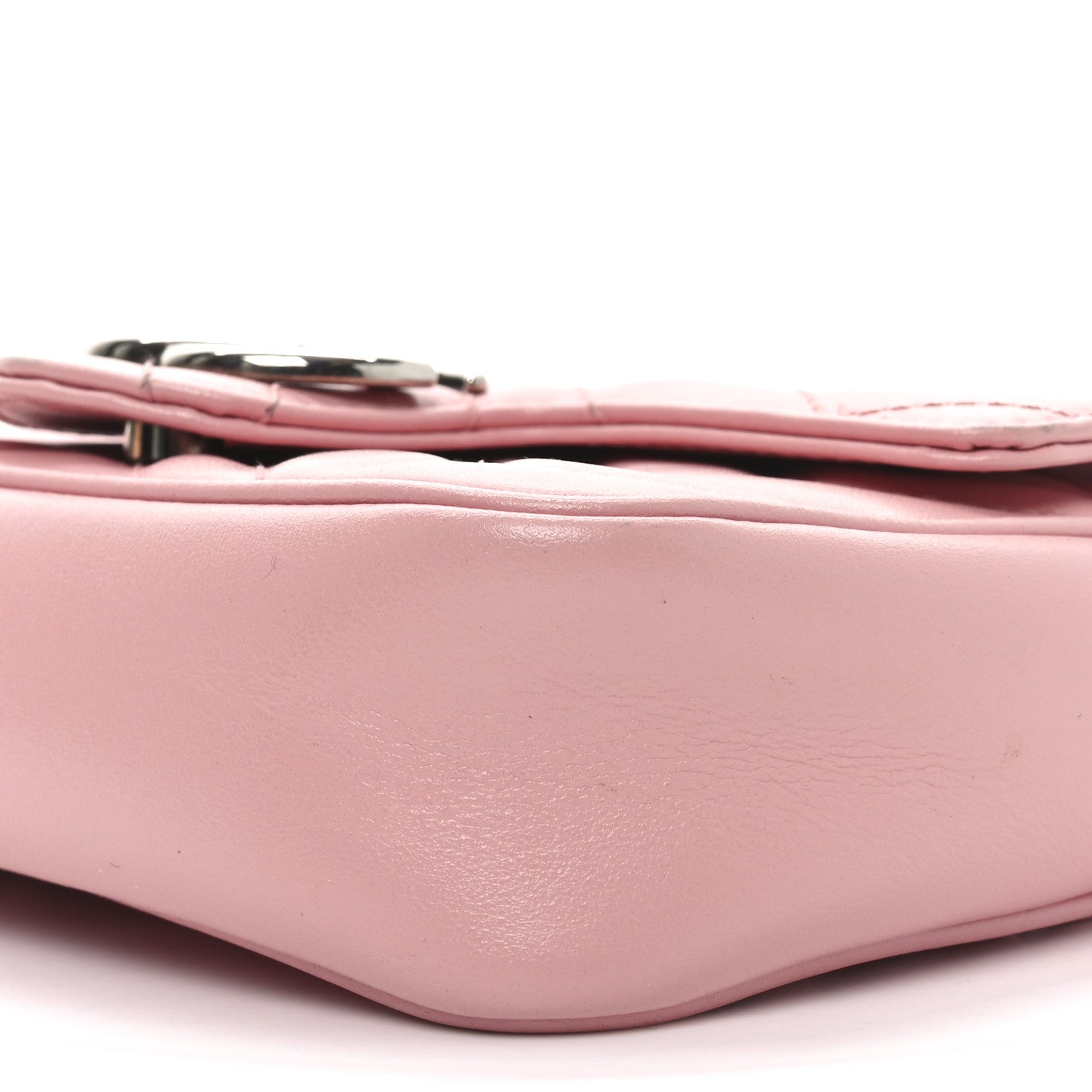 Gucci Calfskin Matelasse Super Mini GG Marmont Shoulder Bag Wild Rose 10 of 10