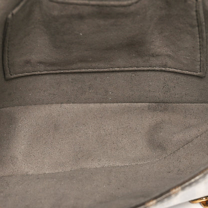 Fendi Glazed Fabric Vitello Century FF 1974 Stamp Patch Mini Double F Crossbody Bag Mogano Panna Black 5 of 11