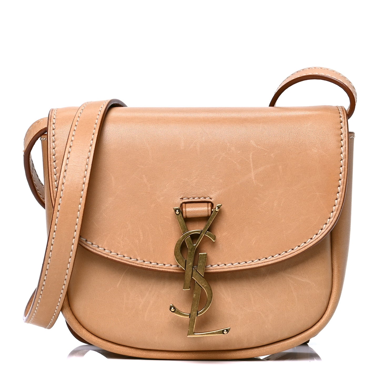 Smooth Calfskin Mini Classic Monogram Kaia Satchel Tan