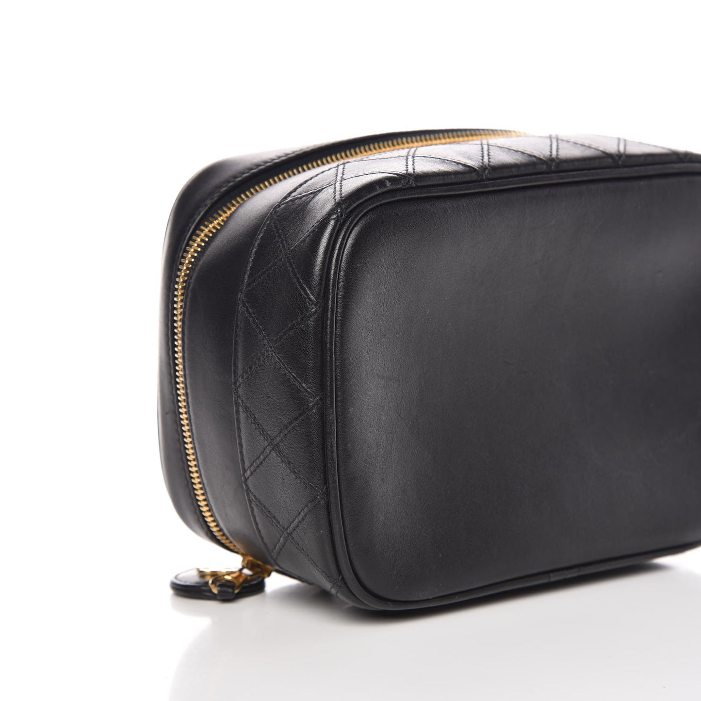 Lambskin Vanity Cosmetic Case Black