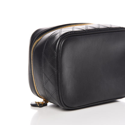Chanel Lambskin Vanity Cosmetic Case Black 10 of 13