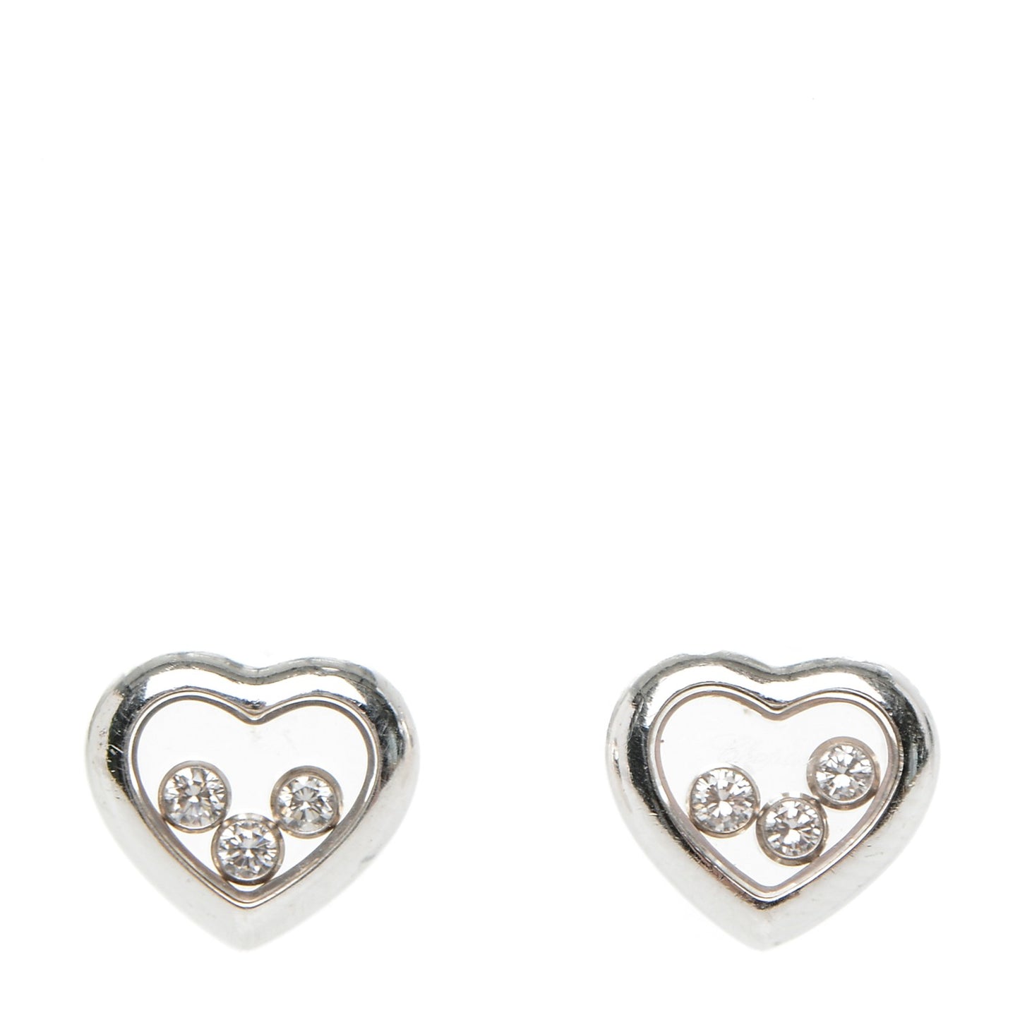 18K White Gold Diamond Happy Curves Earrings