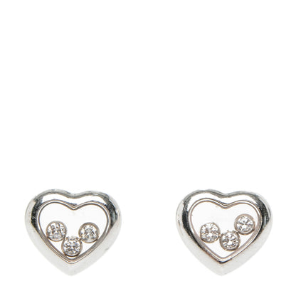 Chopard 18K White Gold Diamond Happy Curves Earrings 1 of 5
