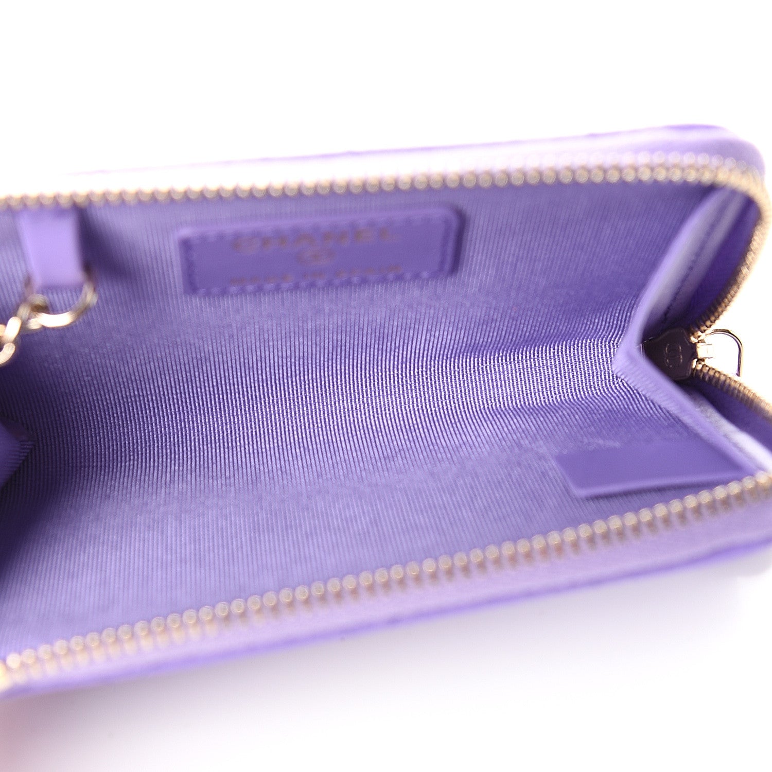 Chanel Caviar Quilted Zipped Key Holder Case Purple 4 of 7