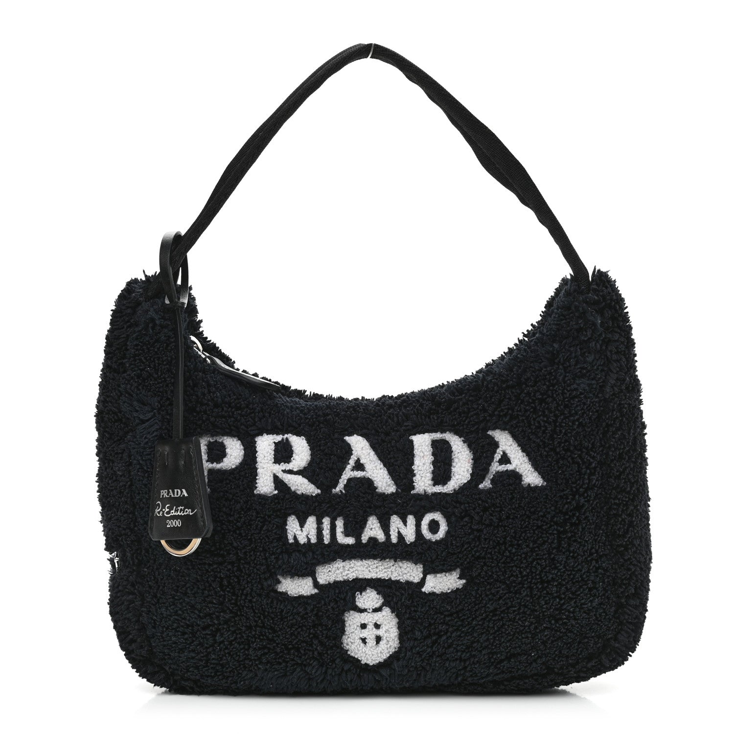 Prada Terry Cloth Mini Re-Edition 2000 Bag Black White 1 of 11