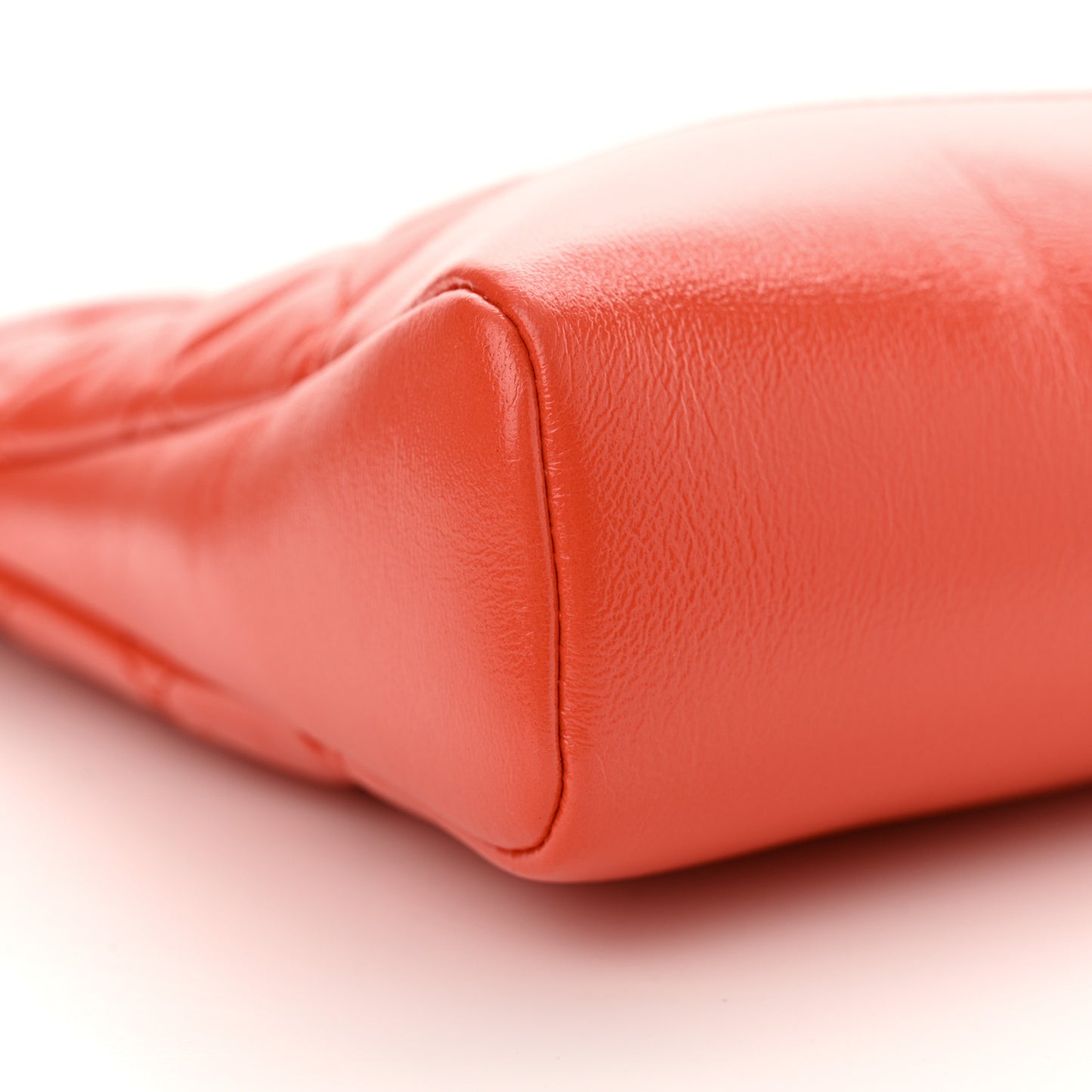 Shiny Lambskin Quilted Mini 31 Shopping Bag Orange