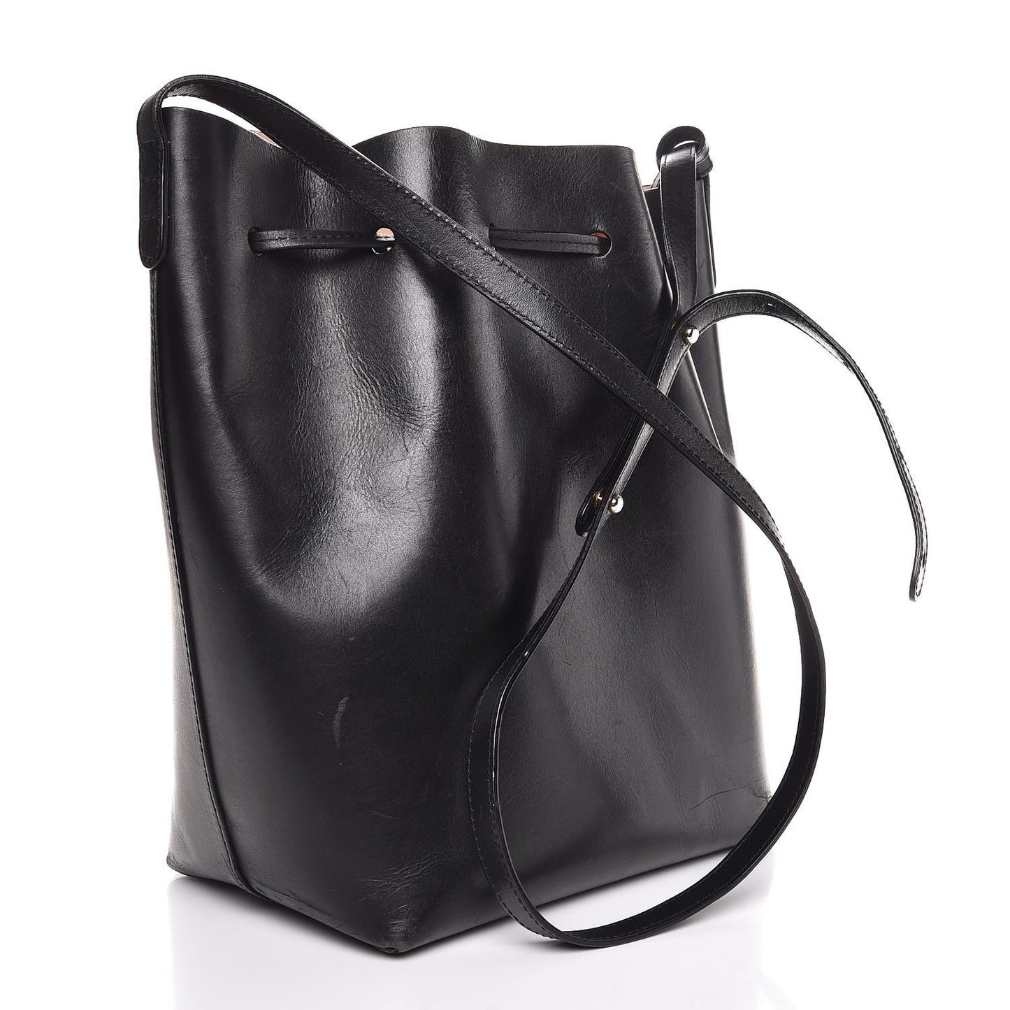 Vegetable Tanned Calfskin Bucket Bag Pink