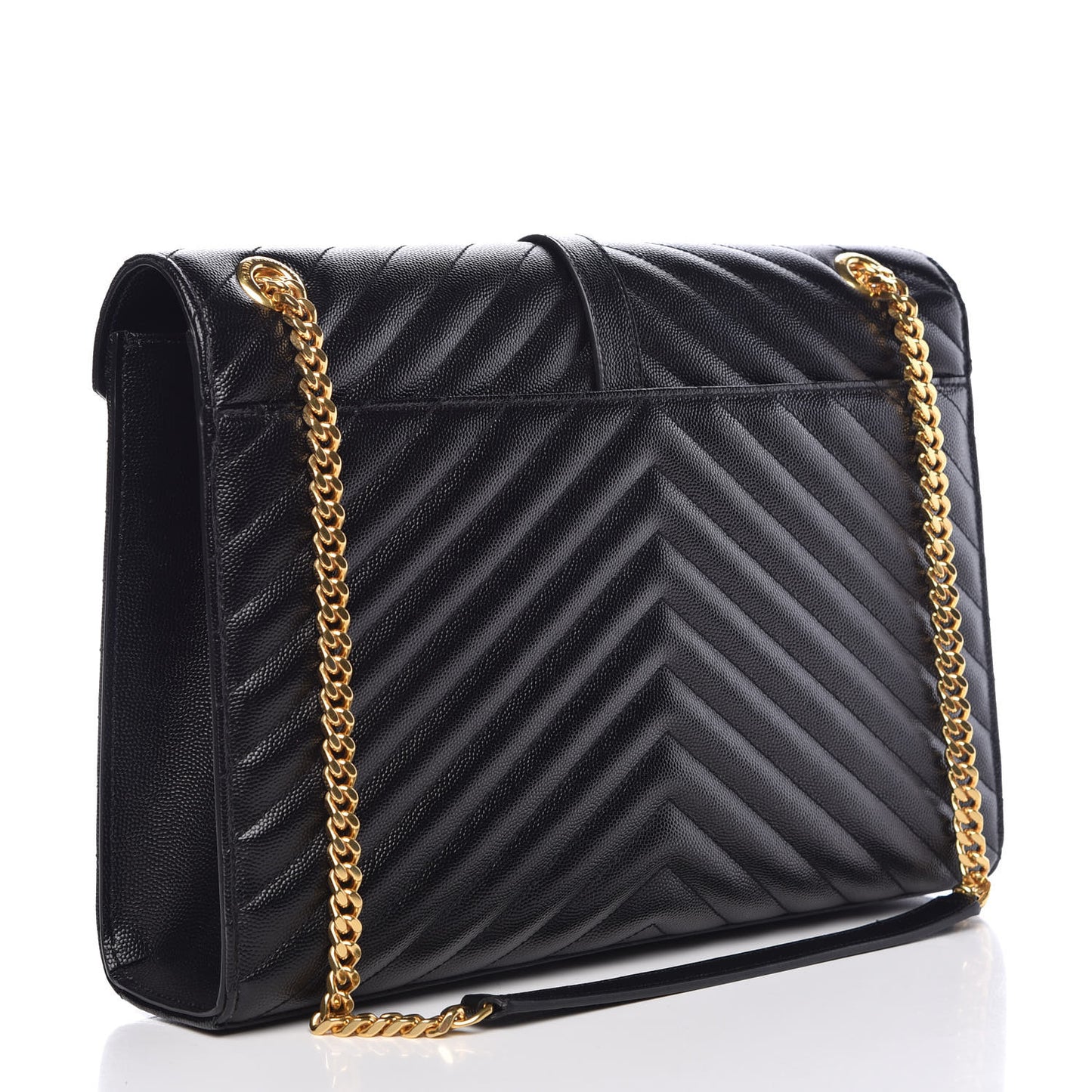 Grain De Poudre Matelasse Chevron Large Monogram Satchel Black
