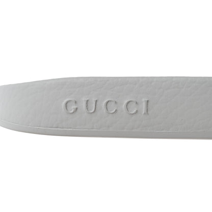 Gucci Nappa Miro Soft Calfskin Womens Interlocking G Slide Sandals 41 Great White Hibiscus Red 6 of 8