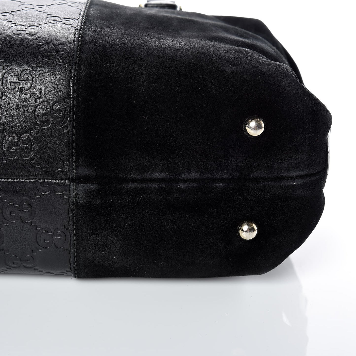 Suede Guccissima Small Boston Black
