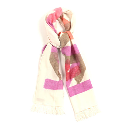 Hermes Cashmere Ikat Zig Zag Muffler Ivory 1 of 4