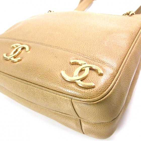 Chanel Caviar Shoulder Bag Beige 5 of 13