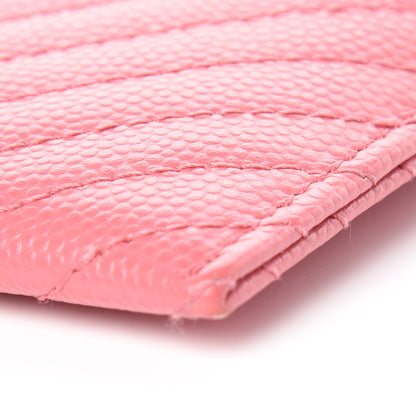 Chanel Caviar Chevron Quilted Card Holder Pink 10 of 11